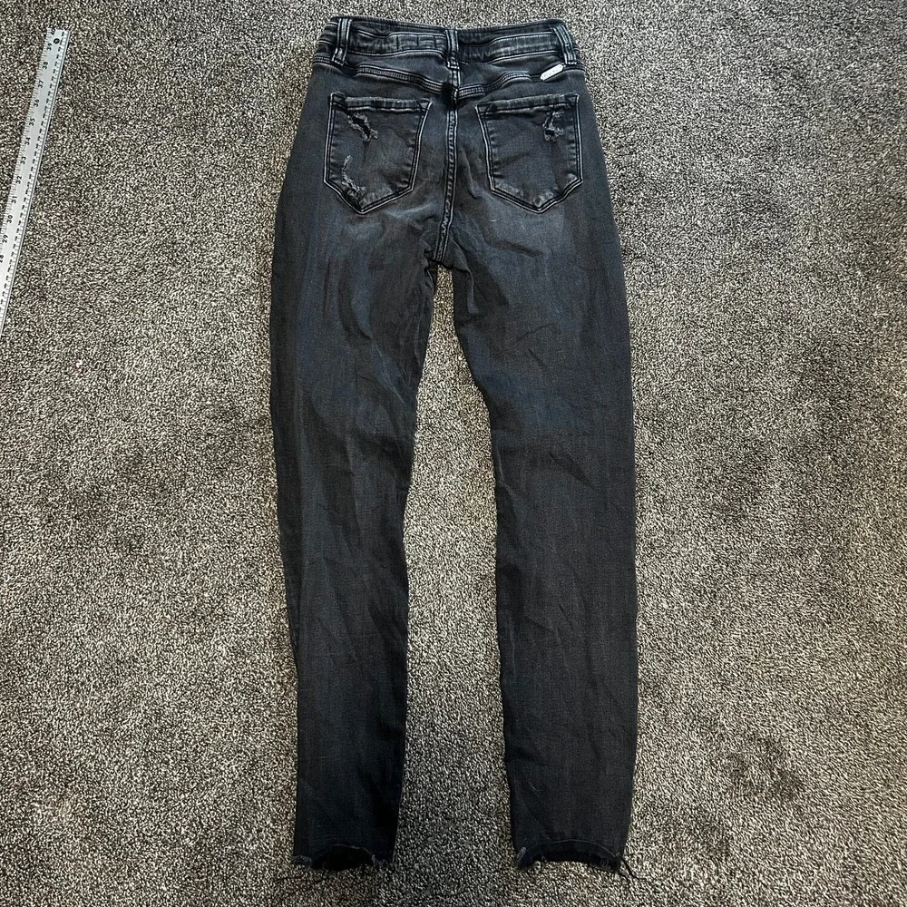 KanCan Skinny Jeans Womens 27 Black Excellent Distressed Kurvy Ultra High Rise